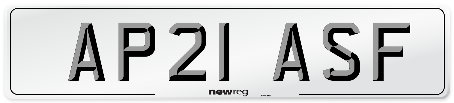 AP21 ASF Number Plate from New Reg
